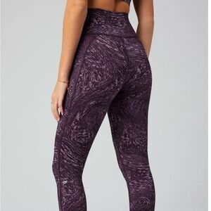 Fabletics Define PowerHold High Waisted Leggings - Deep Plum Digital Wave Large